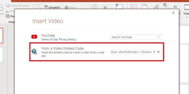 insert embed code step2