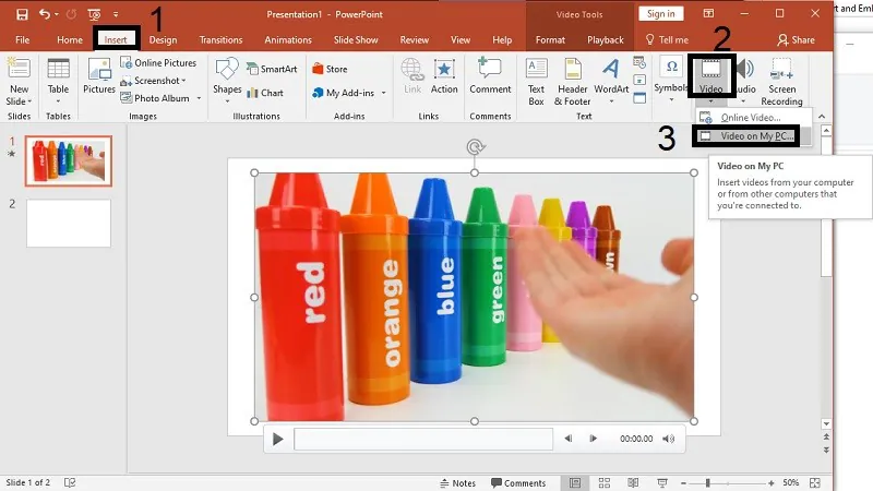 insert video videokeeper step3