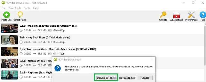 4k video downloader download playlist