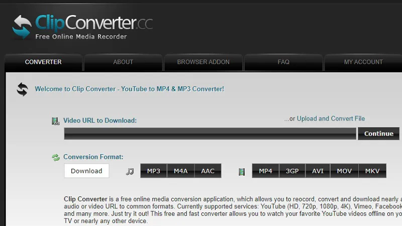 youtube to mp3 not working clipconverter interface