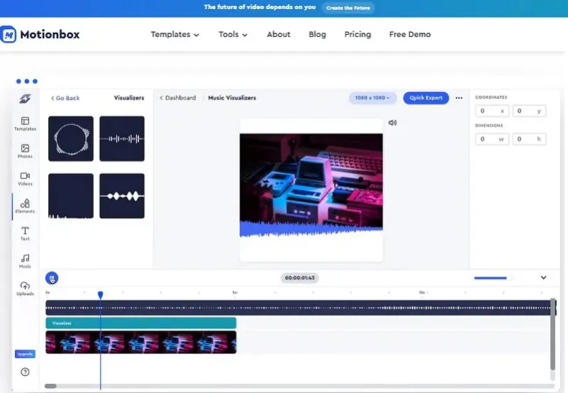 motionbox as best music visualizer online