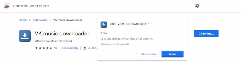 vk mp3 downloader add extension